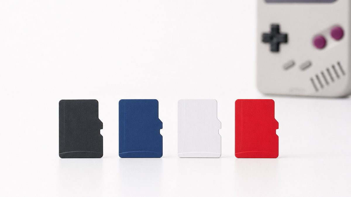 Best microSD cards for retro handhelds lined up in a row on a white studio background